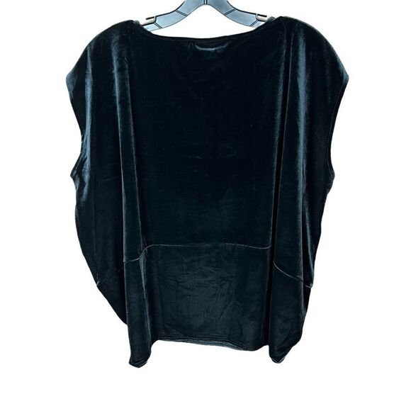 Alfani Top Boat Neck Black Velour Velvety Look Cap Sleeve Oversized Small - Picture 10 of 16